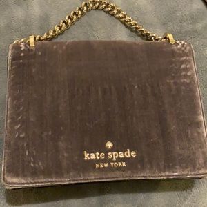♠️Kate Spade Watson Lane velvet bag in charcoal